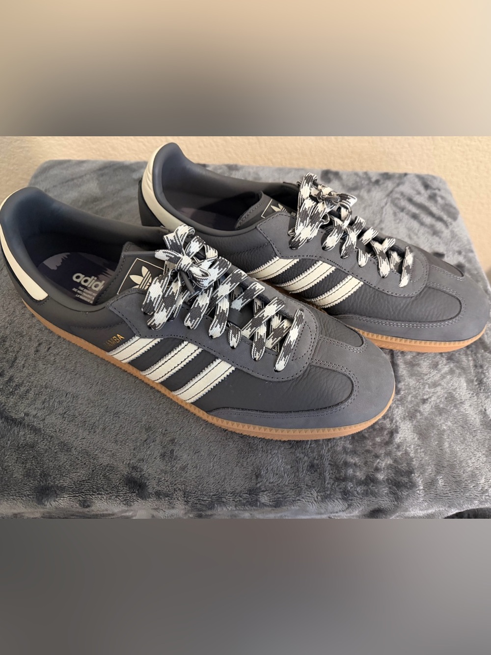adidas Samba Men’s Sneakers - Gray with Cream Stripes